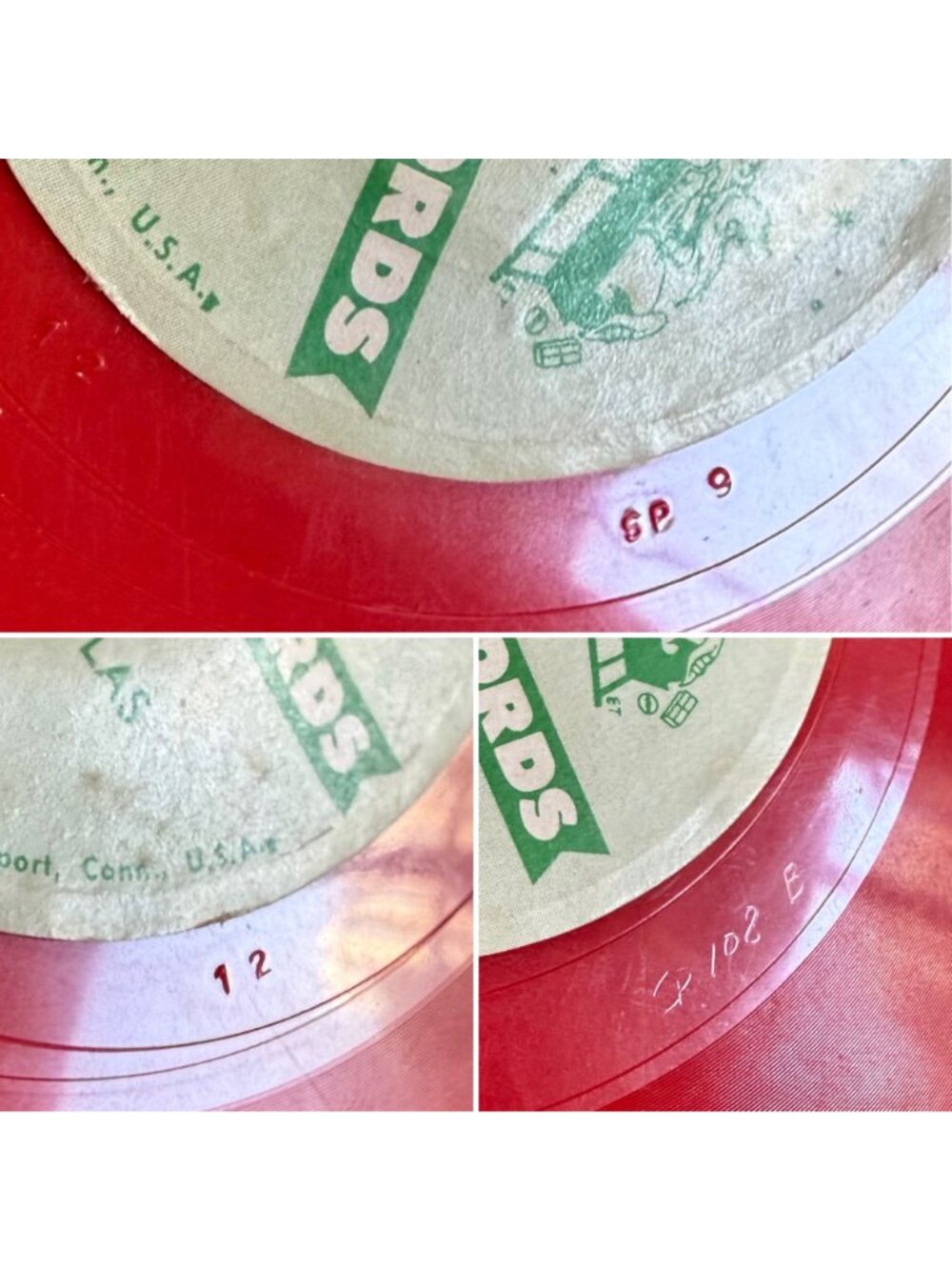 Vintage Spear Records Christmas Jingle Bells Red Childrens Record Early 1950s - Picture 7 of 12